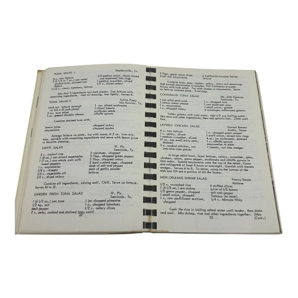 Pat Walkers Favorite Recipes Spiral-Bound‎ Cookbook 1982? Vintage VTG. Extras